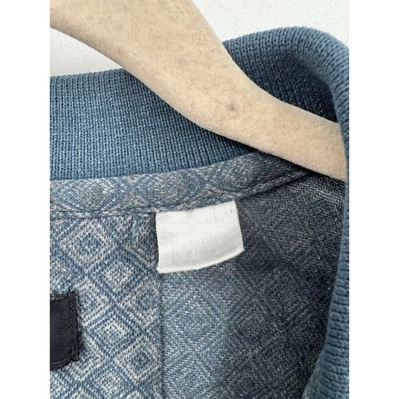 Yves St Laurent Polo Shirt Women L Blue Collared Short Sleeve Preppy Geometric - Picture 6 of 7